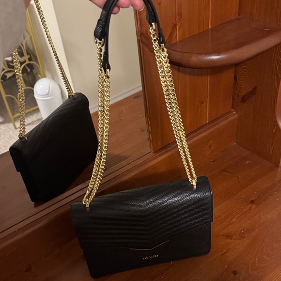 Ted Baker London Black Shoulder Bag with Gold Accents and Adjustable Strap - Picture 6 of 6